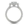 14kt White Gold Oval Diamond Horizon Halo Ring
