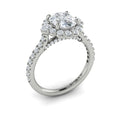 14kt White Gold Oval Diamond Horizon Halo Ring