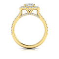 14kt Yellow Gold Oval Diamond Horizon Halo Ring