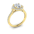 14kt Yellow Gold Oval Diamond Horizon Halo Ring