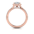 14kt Rose Gold Pear Diamond Halo Engagement Ring