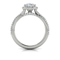 14K White Gold Pear Diamond Halo Engagement Ring