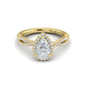 14kt Yellow Gold Pear Diamond Halo Ring
