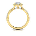 14kt Yellow Gold Pear Diamond Halo Ring