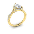 14kt Yellow Gold Pear Diamond Halo Ring