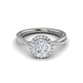 14K White Gold Round Diamond Halo Engagement Ring