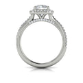 14K White Gold Round Diamond Halo Engagement Ring