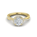 14kt Yellow Gold Round Diamond Halo Ring