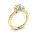 14kt Yellow Gold Round Diamond Halo Ring