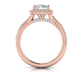 14kt Rose Gold Round Diamond Entwined Halo Ring