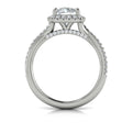 14K White Gold Round Diamond Entwined Halo Ring