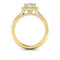 14kt Yellow Gold Round Diamond Halo Engagement Ring