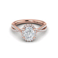 14kt Rose Gold Oval Diamond Halo Engagement Ring