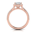 14kt Rose Gold Oval Diamond Halo Engagement Ring