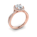 14kt Rose Gold Oval Diamond Halo Engagement Ring