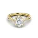 18kt Yellow Gold Oval Diamond Halo Engagement Ring