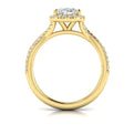 18kt Yellow Gold Oval Diamond Halo Engagement Ring