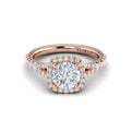 14kt Rose Gold Round Diamond Halo Engagement Ring