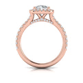 14kt Rose Gold Round Diamond Halo Engagement Ring