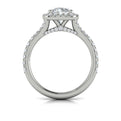 14K White Gold Round Diamond Halo Engagement Ring