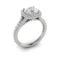 14K White Gold Round Diamond Halo Engagement Ring