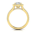 14kt Yellow Gold Round Diamond Halo Engagement Ring