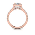 14kt Rose Gold Oval Diamond Halo Engagement Ring