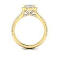 14kt Yellow Gold Oval Diamond Halo Split Shank Ring