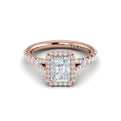 14kt Rose Gold Emerald Cut Diamond Engagement Ring