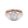 14kt Rose Gold Oval Diamond Halo Engagement Ring