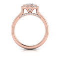 14kt Rose Gold Oval Diamond Halo Engagement Ring
