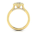 14kt Yellow Gold Oval Halo Bezel Engagement Ring