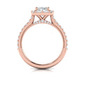 14K Rose Gold Oval Diamond Vintage Halo Engagement Ring