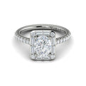 Platinum Vintage Oval Halo Diamond Engagement Ring