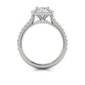 Platinum Vintage Oval Halo Diamond Engagement Ring