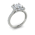 Platinum Vintage Oval Halo Diamond Engagement Ring