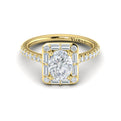 18kt Yellow Gold Oval Diamond Vintage Halo Ring