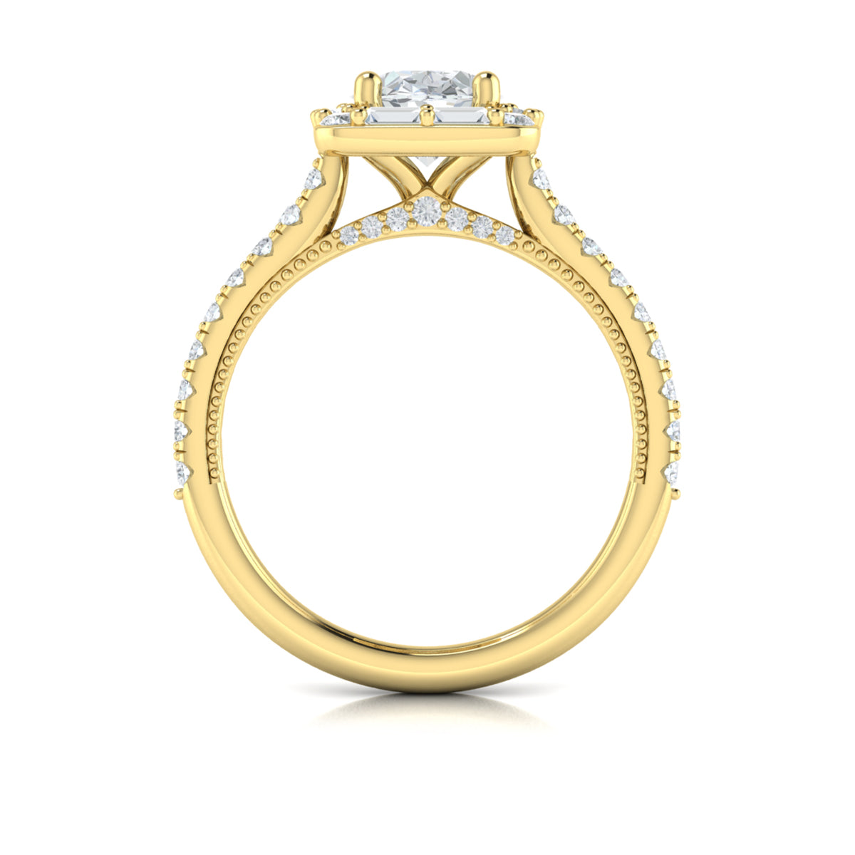 18kt Yellow Gold Oval Diamond Vintage Halo Ring
