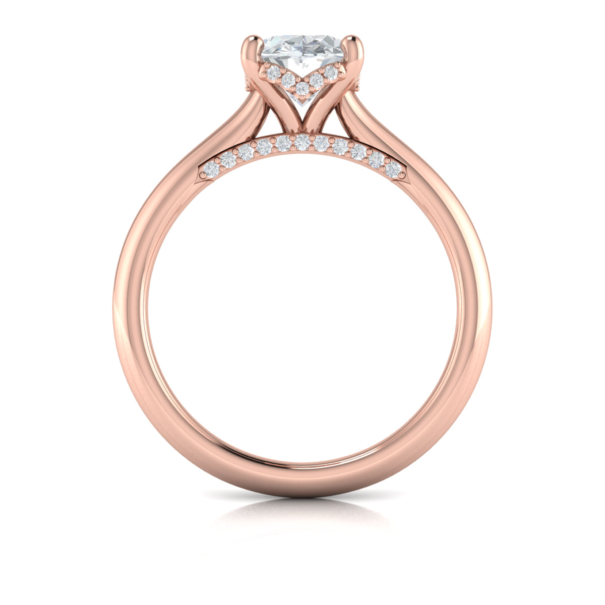 14kt Rose Gold Oval Diamond Solitaire Engagement Ring