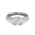 14K White Gold Oval Diamond Solitaire Engagement Ring