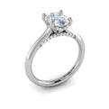 14K White Gold Oval Diamond Solitaire Engagement Ring