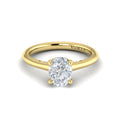 14kt Yellow Gold Oval Diamond Womens Solitaire Ring
