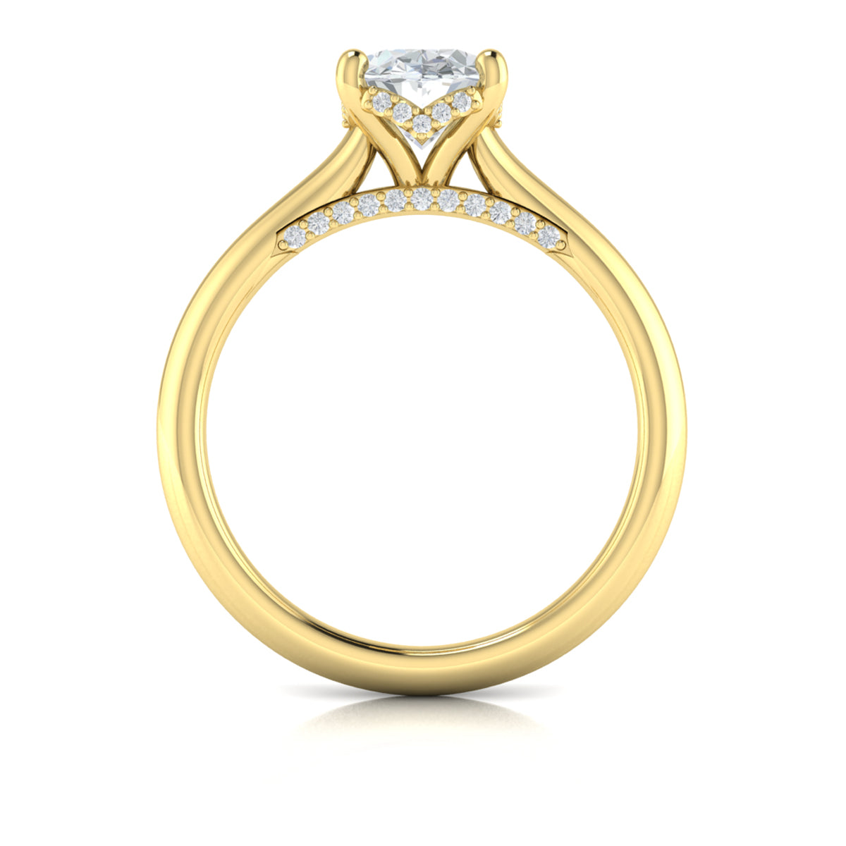 14kt Yellow Gold Oval Diamond Womens Solitaire Ring