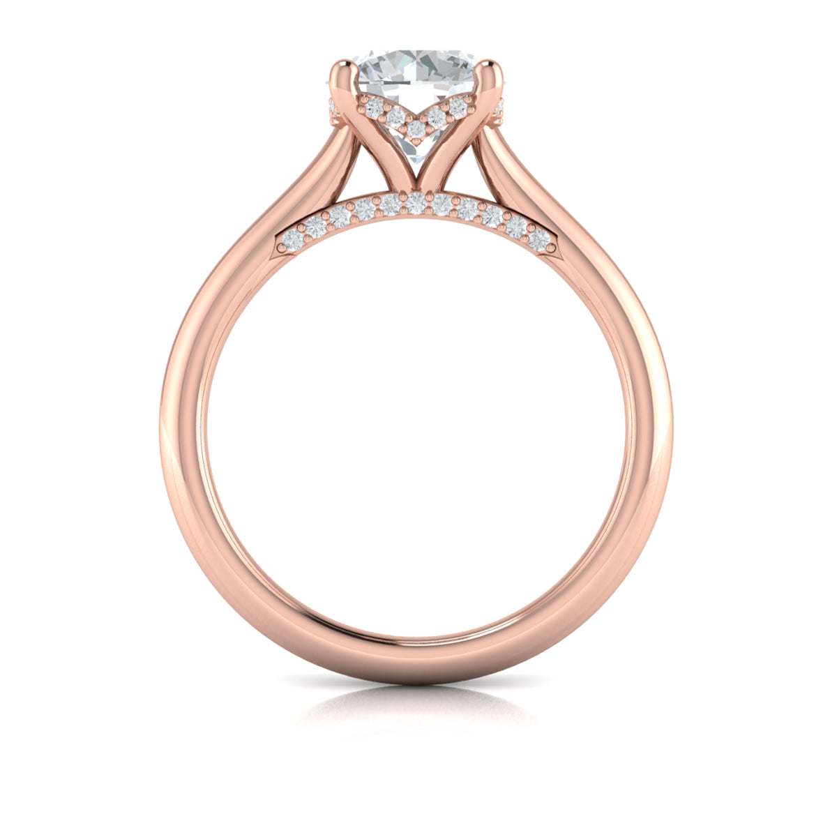 14kt Rose Gold Round Diamond Solitaire Engagement Ring