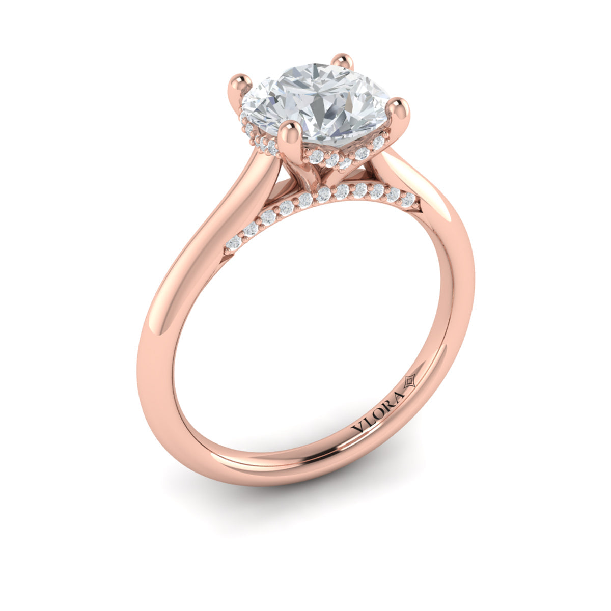 14kt Rose Gold Round Diamond Solitaire Engagement Ring