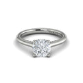 14K White Gold Round Diamond Solitaire Ring