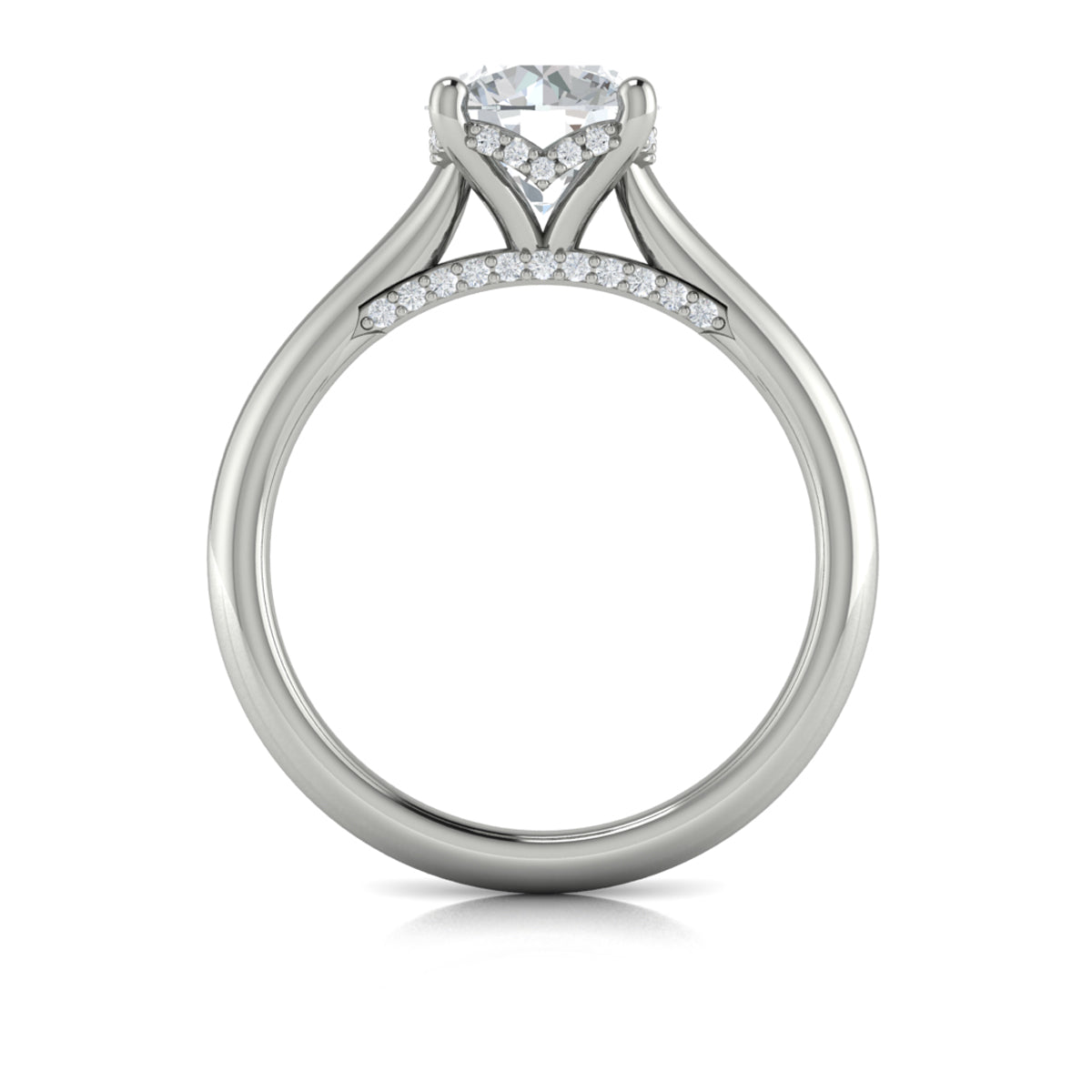 14K White Gold Round Diamond Solitaire Ring