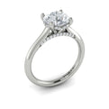 14K White Gold Round Diamond Solitaire Ring
