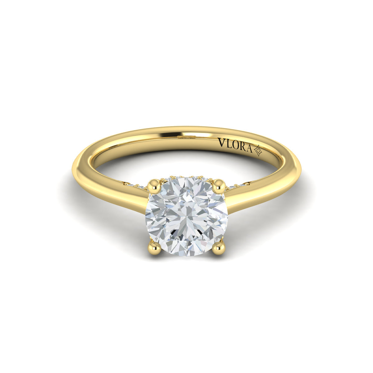 14kt Yellow Gold Round Diamond Solitaire Engagement Ring
