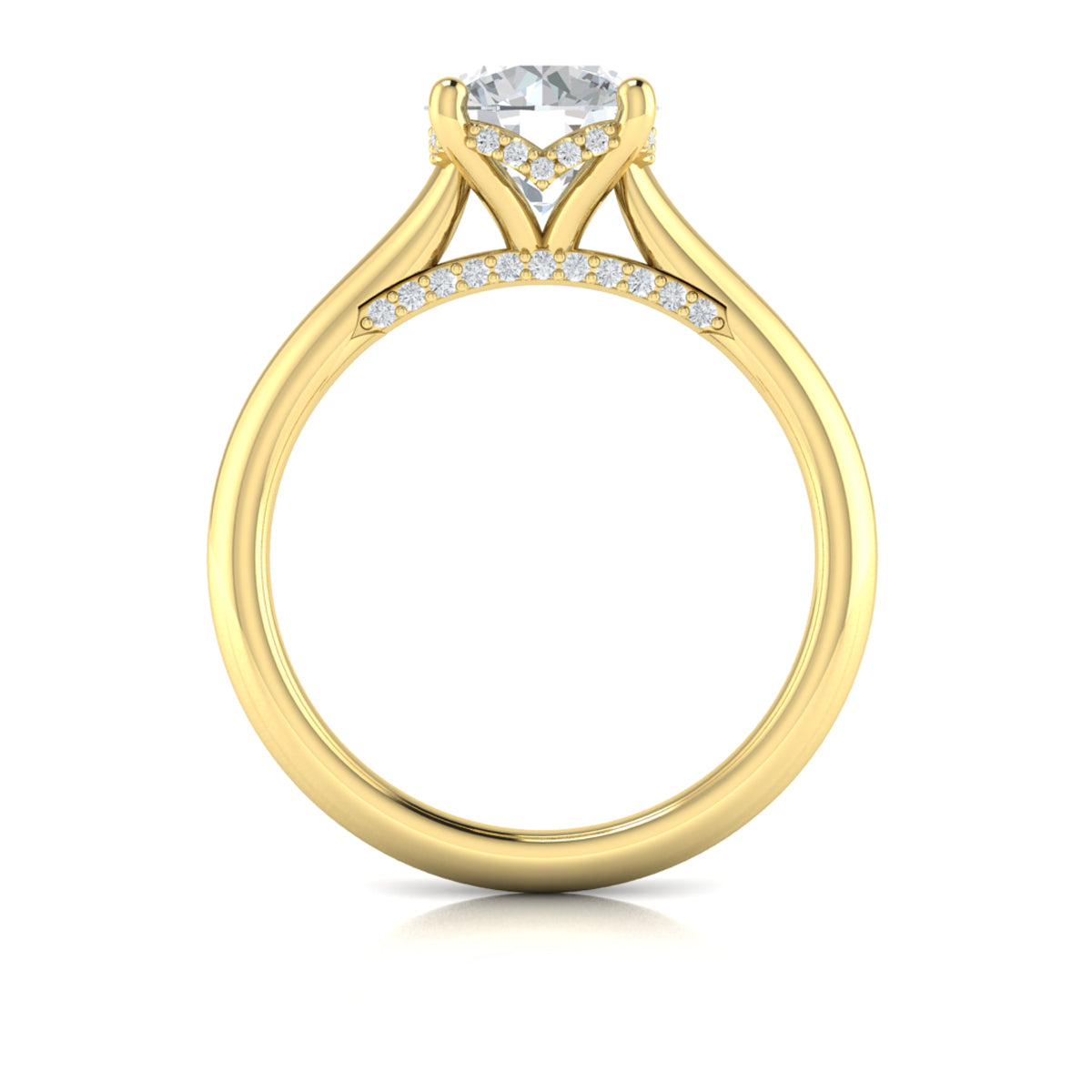 14kt Yellow Gold Round Diamond Solitaire Engagement Ring